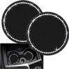 2PCS Bling Car Cup Coaster, 2.75 Inch Auto Cup Holder Insert Coasters Silicone Anti-Slip Crystal Rhinestone Drink Mat, Universal Vehicle Interior Accessories for Women Girls (Black) view 1