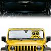 CHOEGIG Windshield Sun Shade for Jeep Wrangler TJ LJ JK JL JLU & Gladiator JT, Reflective Front Window Sun Visor Blocks UV Foldable Sunshade, Gladiator Wrangler Rubicon Sahara Accessories(Funny Bear) view 1