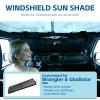 CHOEGIG Windshield Sun Shade for Jeep Wrangler TJ LJ JK JL JLU & Gladiator JT, Reflective Front Window Sun Visor Blocks UV Foldable Sunshade, Gladiator Wrangler Rubicon Sahara Accessories(Funny Bear) view 3