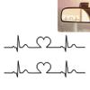 2Pack Heartbeat Line Car Mirror Decal, Cute Rear View Mirror Sticker,Funny Waterproof Vinyl Decals for Auto,Laptop,Bathroom Mirror,Heartbeat Line Car Accessories Gifts for Women Men view 1