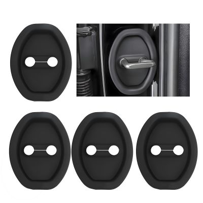 4PCS Door Latch Lock Cover for Tesla Semi 2022-2025 Silicone Door Latch Guard Protects Protector Vehicle Doors Locks Guard Car Interior Accessories,Black