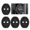 4PCS Door Latch Lock Cover for Tesla Semi 2022-2025 Silicone Door Latch Guard Protects Protector Vehicle Doors Locks Guard Car Interior Accessories,Black view 1