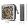 FekiLoot Rusty Steampunk Clock CD Case Portable DVD Case Holder Large Storage Disc Wallet Bag 40 Capacity Hard Plastic Disc Cases Storage Binder DVD Case Wallet for Car Home Travel view 2