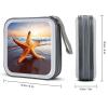 FekiLoot Starfish CD Case Portable DVD Case Holder Large Storage Disc Wallet Bag 40 Capacity Hard Plastic Disc Cases Storage Binder DVD Case Wallet for Car Home Travel view 2