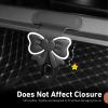 Hugwits 2 PCS Car Co-Pilot Glovebox Hooks, Cute Bowknot Front Passenger Seat Glove Box Storage Hangers, Anti-Scratch Leather Hangers for Purse, Umbrella, Universal for Most Vehicles (Orange) view 4