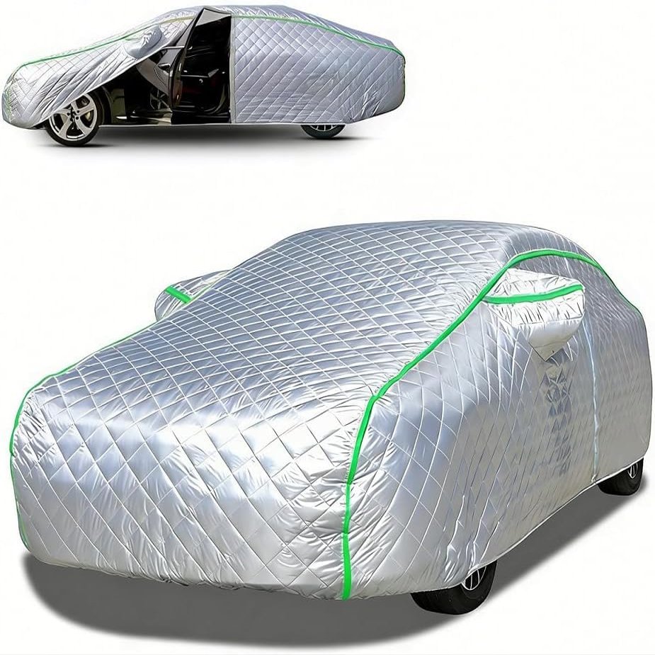Car Cover Custom Fit for Leapmotor T03 2020-2026 Hail Protector Car Cover Waterproof and dustproof,Thick Sturdy with Side Zippers and Fluorescent Strips
