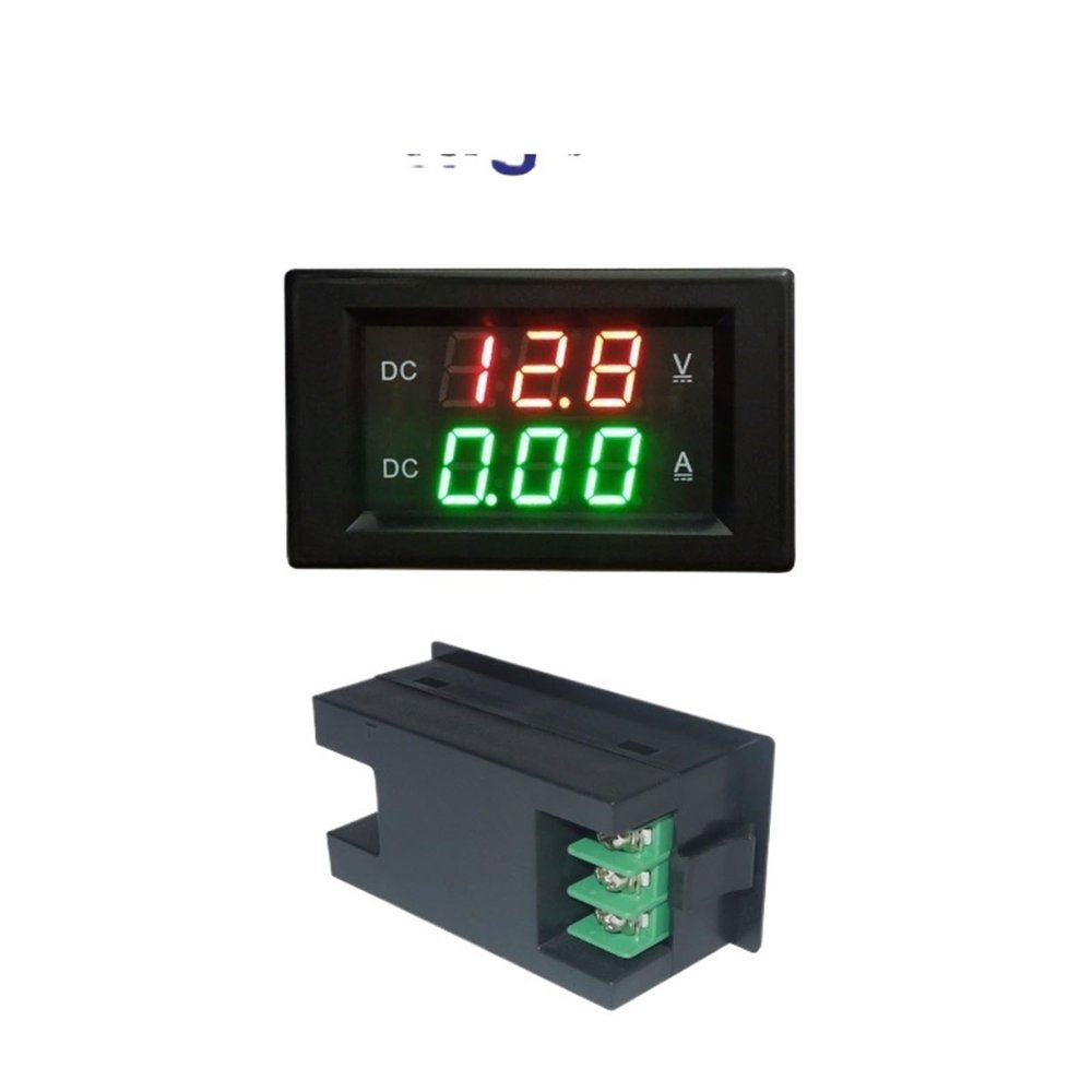 DC100V 300V 600V Digital Voltmeter Ammeter DC999mA 3A 5A 10A 20A Panel Amp Volt Current Meter Gauge Red Green LED Dual Display(Black Cover,20A,DC0-300V)