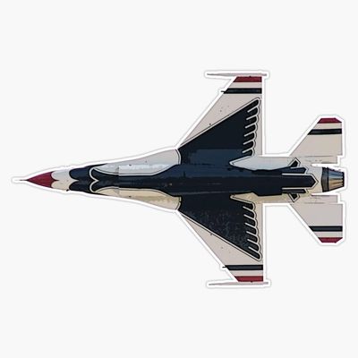 USAF Thunderbird F-16 Bottom Magnetic Car Decal Indoor & Outdoor Use 5 Inch