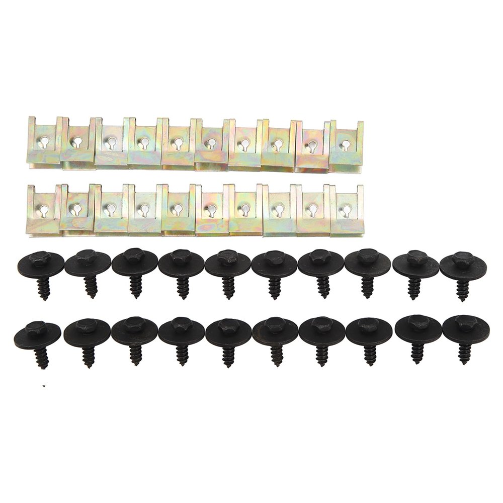Engine Undertray Panel Clips, 40 Pcs Metal Fasteners, 21mm Length, 13mm Width - Durable Impact, Easy Installation, Perfect for Automotive Splash Guards and Cover