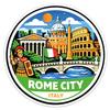 Cartoon Style Italy Rome City Sticker - Waterproof Outdoor Vinyl Decal, 5 Inch view 1