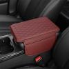 Armrest Cover Box Mat for Mitsubishi 3000 GT Airtrek Attrage Carisma Diamante, Leather Waterproof Center Console Carpet Cushion Pad Car Interior Accessories,Red view 1