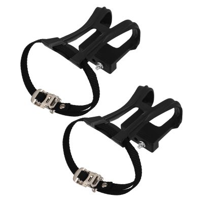 Levemolo 2pcs Bicycle Pedal Toe Clips and Straps, Anti-Slip Cycling Pedal Accessories, Adjustable Foot Straps for Indoor Exercise Bike and Mountain City Cycling