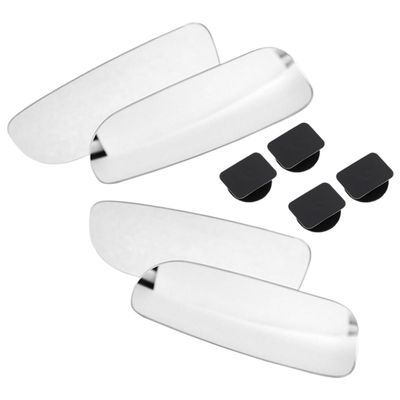 DINHEAROM 360 Wide-angle Curved Frameless Blind Spot Mirrors 4pcs Set White for Car Side Mirror Rearview Auxiliary Accessories