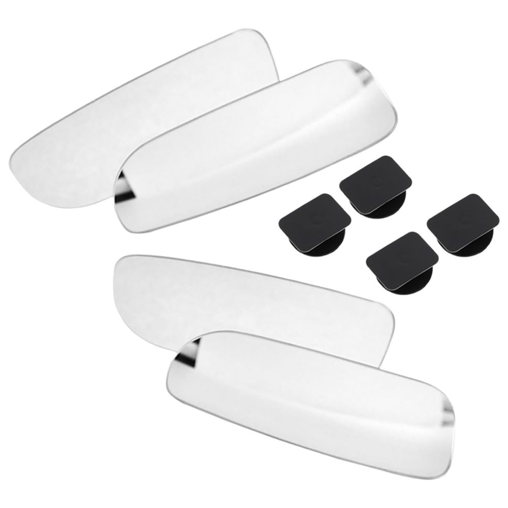 DINHEAROM 360 Wide-angle Curved Frameless Blind Spot Mirrors 4pcs Set White for Car Side Mirror Rearview Auxiliary Accessories