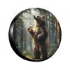 Forest Happy Bear Spare Tire Cover, Funny Animal Waterproof Wheel Protector Covers Universal for Rv Suvs Trucks Camper Travel Trailers, 15 inch view 1