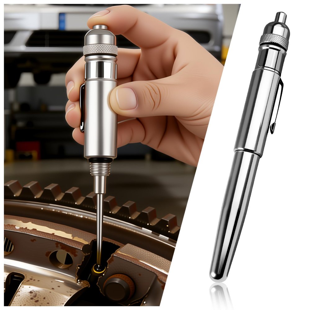 Purthog Car Precision Oiler Pen,Aluminum Pen Oiler with Solid Needle & Pocket Clip,Portable Leak-Proof Oil Applicator Car Accessories for Automotive Parts/Machine Maintenance