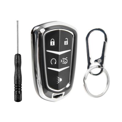 Key Fob Remote Shell Case Cover Protector Thermoplastic Polymer for 2014-2019 Cadillac ATS CTS CT6 XTS Escalade (HYQ2AB, HYQ2EB)
