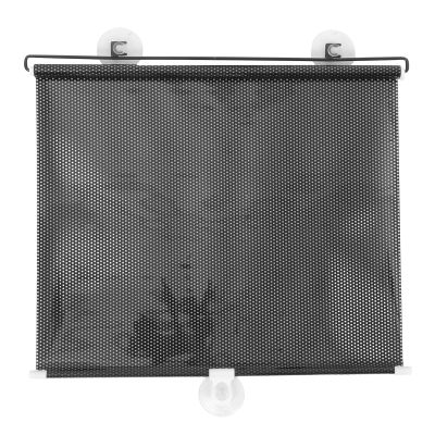 Automatic Retractable Car Window Sunshade with Metal PVC, Black