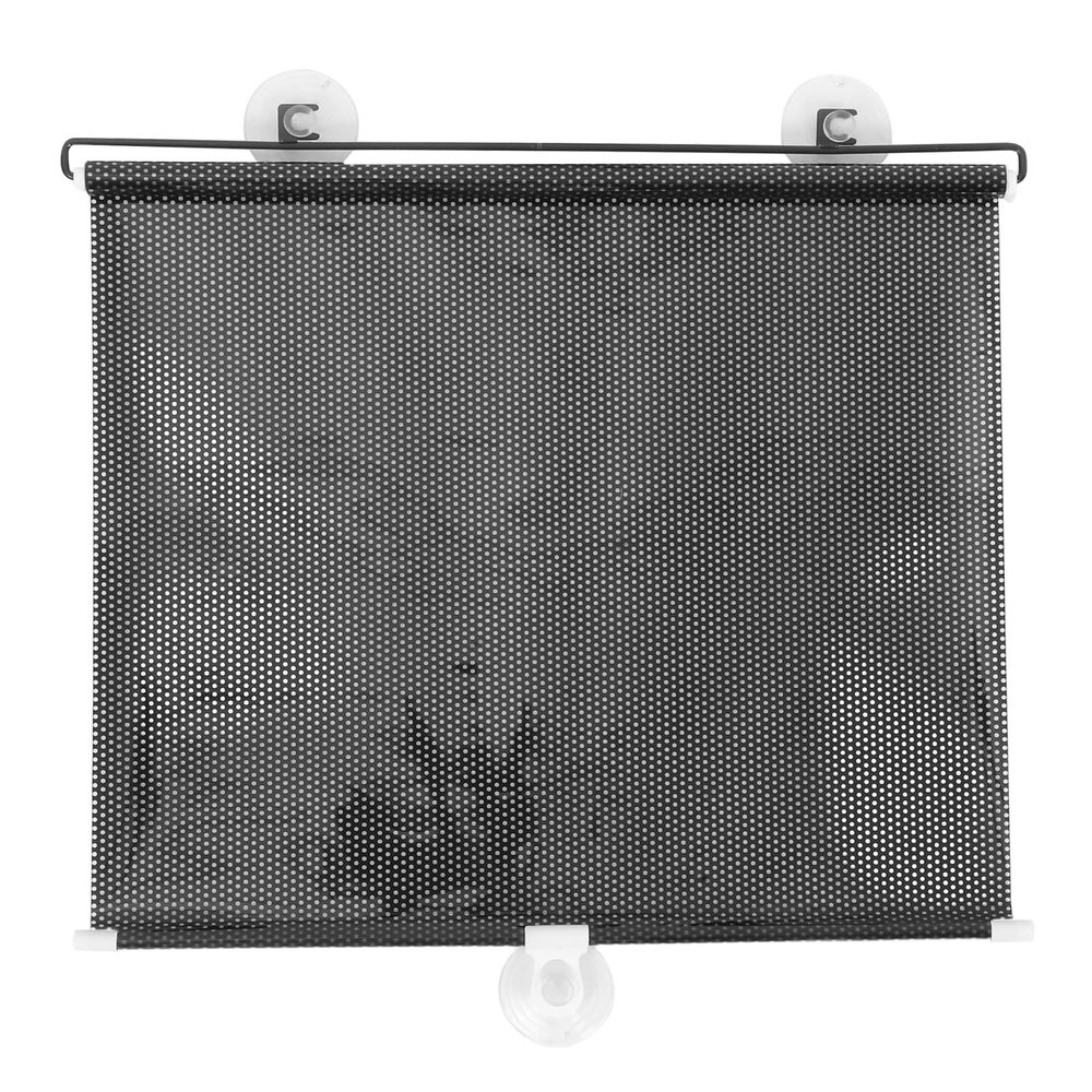 Automatic Retractable Car Window Sunshade with Metal PVC, Black
