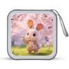 VTCTOASY Bunny Flower CD Case 40 Capacity Hard Plastic DVD Cases Portable Disc Wallet Storage Binder Heavy Duty VCD Storage Box Large Media Binder for Car Home Office Travel view 1