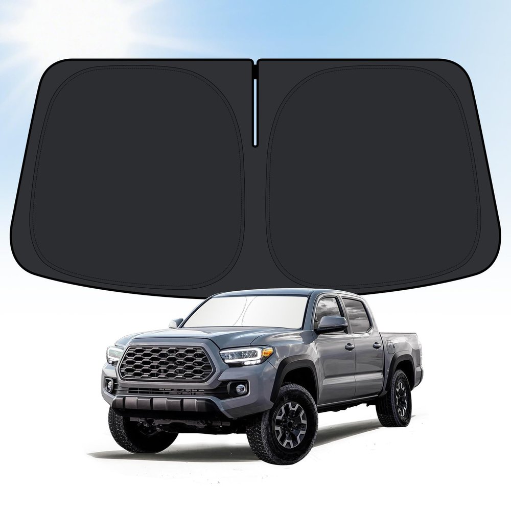 Windshield Sun Shade for Toyota Tacoma 2016-2026, Car 4-Layer Front Window Covers Sun Visor Protector, Foldable Blocks UV Rays Sunshade Custom Fit for Toyota Tacoma Accessories