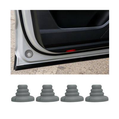 HZEL 4PCS Car Door Silicone Cushion Pads, Anti-Collision Vehicle Door Trunk Damper Shock Absorber, Automotive Airbag Buffer Noise Reduction Crash Pad, Universal for Most Vehicles (Gray)