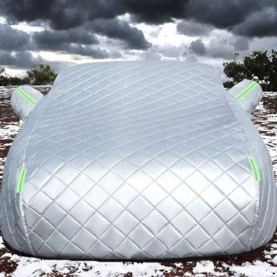 Winter Heavy Duty Car Cover for Chevy Silverado 1999-2025 Hail Protector Truck Outdoor Car Covers Anti-Hail Waterproof All-Weather Protection, Reflective Strips Thickened
