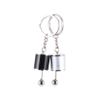 Happyyami 2pcs Manual Transmission Gear Shift Keychain Metal Fidget Auto Model Keyrings for Men and Car Enthusiasts, Silver and Black view 1