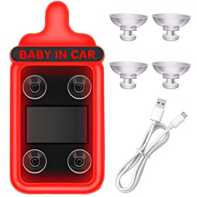 Car LED Ambient Light - Baby Bottle Design for Side and Rear Windows, 6 Modes, Solar Powered, Auto On/Off, 500mAh, Car Gift (Red)