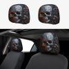 VTCTOASY Cool Skull Graphics Car Headrest Cover 2 PCS Universal Soft Breathable Car Seat Headrest Cover Stretch Auto Seat Head Rest Protector Interior Accessories Dust Cover for Seat Decoration view 1