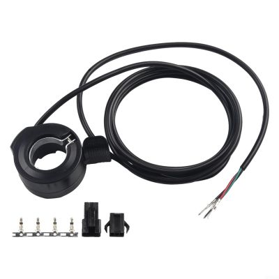 Thumb Throttle Speed Control Assembly For Electric Bike, Electric Scooter, E-Motorcycle - 22Mm 3-Wire Wide Voltage 24V-72V - Black, 160Cm Cable