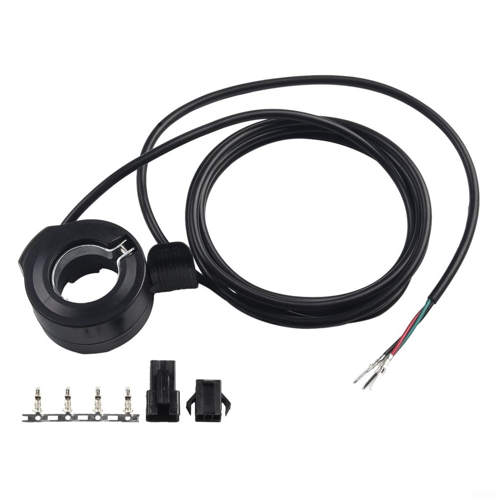 Thumb Throttle Speed Control Assembly For Electric Bike, Electric Scooter, E-Motorcycle - 22Mm 3-Wire Wide Voltage 24V-72V - Black, 160Cm Cable