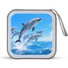 VstaDank Dolphins CD Case Portable Zipper CD Case 40 Capacity Hard Plastic DVD Cases Holder Large Storage Disc Wallet Bag for Car Home Travel DVD Collection Bag view 1