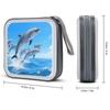 VstaDank Dolphins CD Case Portable Zipper CD Case 40 Capacity Hard Plastic DVD Cases Holder Large Storage Disc Wallet Bag for Car Home Travel DVD Collection Bag view 2