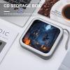 VstaDank Orange Pumpkin Witch Scary Castle CD Case Portable Zipper CD Case 40 Capacity Hard Plastic DVD Cases Holder Large Storage Disc Wallet Bag for Car Home Travel DVD Collection Bag view 4