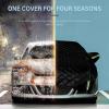 Car Cover for Snow Compatible with Honda FIT Half Car Cover Waterproof All Weather Rain Dust Sun UV Protection Cotton Lined Winter Car Covers for Automobiles with Side Zipper(Color:Black) view 3