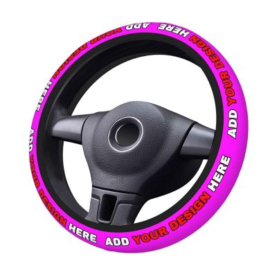 Custom Steering Wheel Covers, Personalized Universal Wheel Cover, Add Your Image Text Anti-Slip Car Accessories for Sedan, Truck, SUV, Elastic, One Size, Magenta