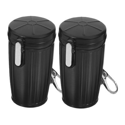 PACKOVE 2pcs Portable Car Ashtray with Lid and Keychain, Mini Smokeless Metal Ash Holder for Outdoor Travel and Home Use, Compact Pocket Ashtray for Smokers