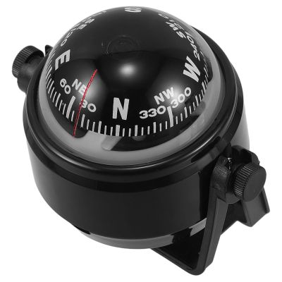 SHERCHPRY Car Compass Dash Mount Navigation Compass with Magnetic Declination Correction Black Ball for Outdoor, Vehicle, and Marine Use Without Light