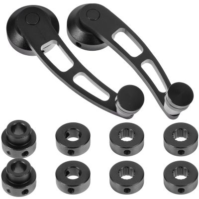 Car Window Crank Handles, Black Aluminum Alloy Pair for Cars
