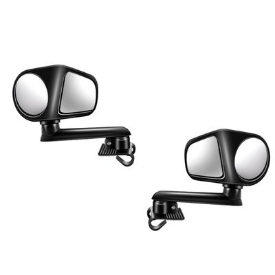 NUOBESTY Blind Spot Mirror and Adjustable Rearview Mirror 2pcs Set with 360 Rotation Plastic and Glass Wide Angle Auxiliary for Front and Rear Wheel Blind Zones Black Side