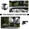 NUOBESTY Blind Spot Mirror and Adjustable Rearview Mirror 2pcs Set with 360 Rotation Plastic and Glass Wide Angle Auxiliary for Front and Rear Wheel Blind Zones Black Side view 4
