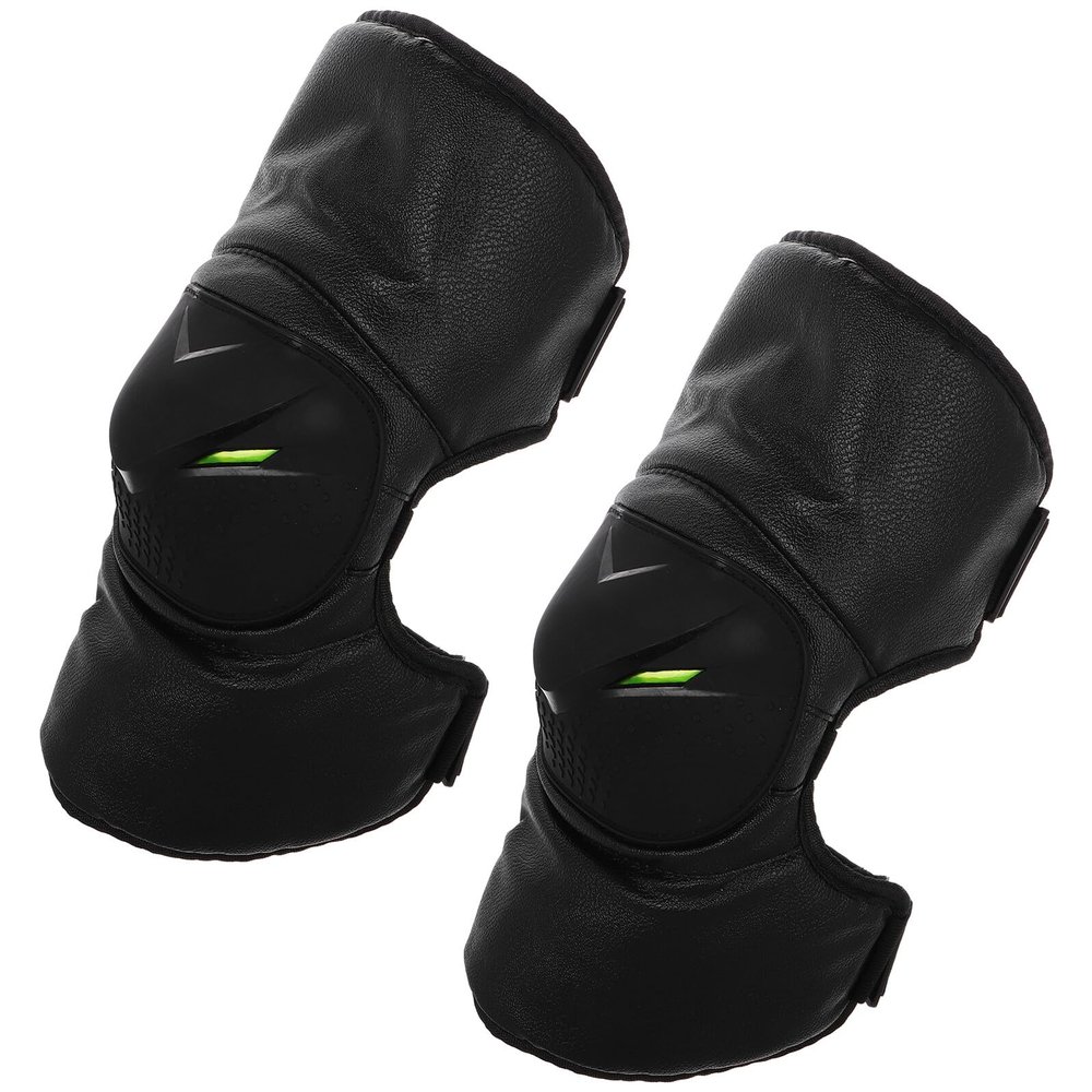Abaodam Winter Motorcycle Knee Guards, Short Thickened Pu Windproof Shin Pads for Men Women, Cold-resistant Riding Protective Gear for Electric Scooter and Mountain Biking