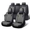HESHS Car Seat Covers Full Set for Toyota Camry 2000-2026, Waterproof Nappa Leather Car Seat Cover, Full Coverage Car Seat Covers Sets(5 Seats with Headrests/Black Gray) view 1