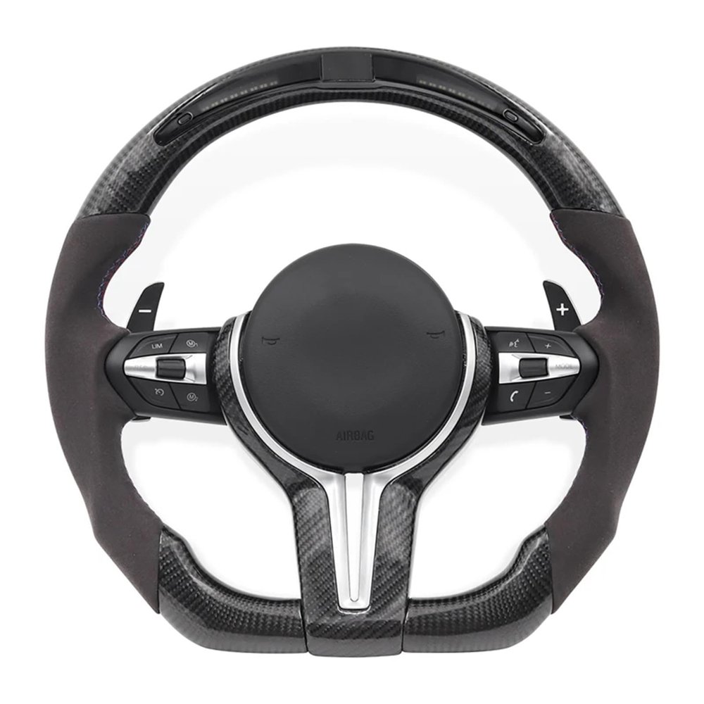 M Sport Carbon Fiber LED Car Steering Wheel For BMW F01 F02 F06 F07 F10 F11 F12 F13 F30 F32 F80 F82 M3 M4 M5 M6 Accessories(Style 04-M6)