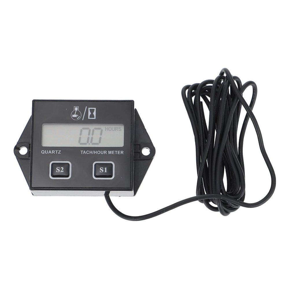 DONFAMDS Inductive Digital Tachometer Engine Timer Accessory for Gasoline Engines 2-Stroke 4-Stroke Hour Meter for Lawn Mower Chainsaw Motorcycle Maintenance