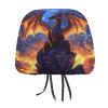 HTSAHKV Medieval Magic Dragon 2 Pcs Car Headrest Cover Car Seat Headrest Cover Auto Interior Accessories Universal Fit view 2