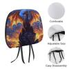 HTSAHKV Medieval Magic Dragon 2 Pcs Car Headrest Cover Car Seat Headrest Cover Auto Interior Accessories Universal Fit view 4