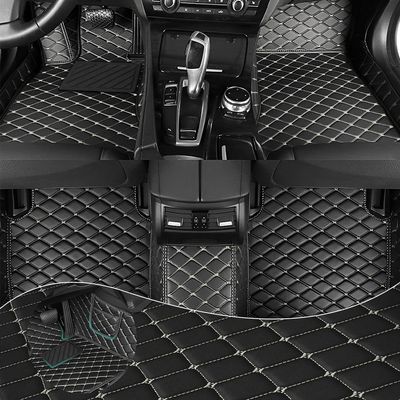 Car Floor Mats Fit for Toyota Camry 2001-2005 All Weather Durability Leather Car Floor Mats, Skidproof Pedal, Waterproof, Wear-reistant(Black Beige)