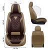 Arocx Front Set Seat Covers for Nissan Maxima 1999-2023, Brown-Beige view 2